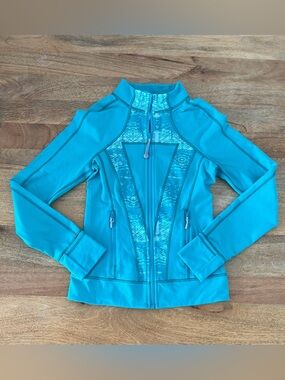 IVIVVA (Lululemon for kids) Girls Sz 12 Turquoise Full-Zip Active Jacket
